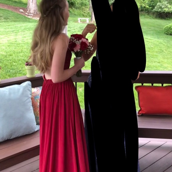 PROMGIRL BURGUNDY/RED PROM DRESS WORN ONCE - Picture 3 of 6